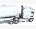 White Truck With Tank Semitrailer 3d model seats