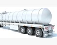 White Truck With Tank Semitrailer 3Dモデル