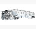 White Truck With Tank Semitrailer 3D-Modell
