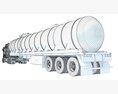 White Truck With Tank Semitrailer 3D 모델 