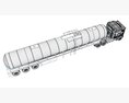 White Truck With Tank Semitrailer 3D 모델 