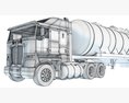White Truck With Tank Semitrailer Modello 3D
