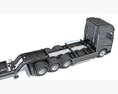 4 Axle Semi Truck With Lowboy Trailer 3d model seats