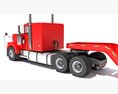 American Semi Truck With Lowboy Trailer Modelo 3D dashboard