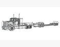American Semi Truck With Lowboy Trailer 3D-Modell