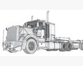 American Semi Truck With Lowboy Trailer 3D модель