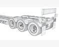 American Semi Truck With Lowboy Trailer 3D模型
