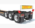 Black Semi Truck With Lowboy Trailer 3D 모델 