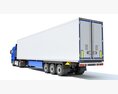 Blue Semi-Truck With Refrigerated Trailer Modelo 3d