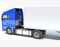 Blue Semi-Truck With Refrigerated Trailer Modelo 3D dashboard