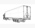 Blue Semi-Truck With Refrigerated Trailer Modelo 3D