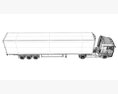 Blue Semi-Truck With Refrigerated Trailer 3D-Modell
