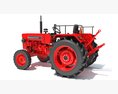 Mahindra Farm Tractor 3d model wire render