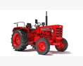 Mahindra Farm Tractor Modello 3D vista dall'alto
