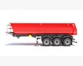 Red Bulk Agricultural Trailer 3Dモデル 後ろ姿
