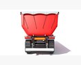 Red Bulk Agricultural Trailer 3D 모델  side view