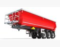 Red Bulk Agricultural Trailer 3D 모델  front view