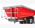 Red Bulk Agricultural Trailer 3Dモデル clay render