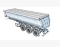 Red Bulk Agricultural Trailer 3Dモデル seats