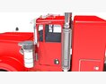 Red Classic Semi-Truck With Refrigerated Trailer Modelo 3D seats