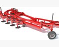 Semi-Mounted Foldable Tine Plough 3d model clay render