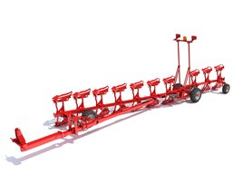 Semi Mounted Farm Plough 3D-Modell