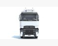 Semi Truck With Platform Trailer 3D-Modell Vorderansicht