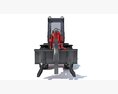Telehandler Forklift 3D-Modell Draufsicht