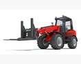 Telescopic Handler With Wheel Forklift 3D 모델  front view