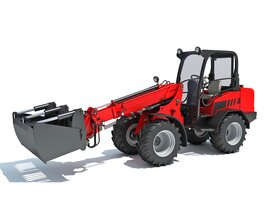 Telescopic Loader With Forklift Bucket Modelo 3D