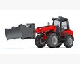 Telescopic Loader With Forklift Bucket 3D модель front view
