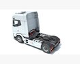 White Semi-Truck Cab Modello 3D vista laterale