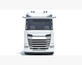 White Semi-Truck Cab 3D 모델  front view