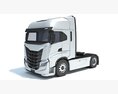 White Semi Truck Unit Modello 3D vista posteriore