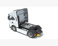 White Semi Truck Unit 3D模型 侧视图