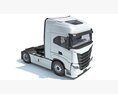White Semi Truck Unit 3D-Modell Draufsicht