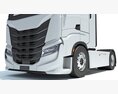 White Semi Truck Unit Modelo 3d argila render