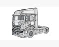 White Semi Truck Unit 3Dモデル