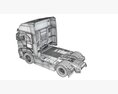 White Semi Truck Unit Modello 3D