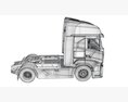 White Semi Truck Unit Modello 3D