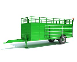 Animal Transporter Farm Trailer 3D model