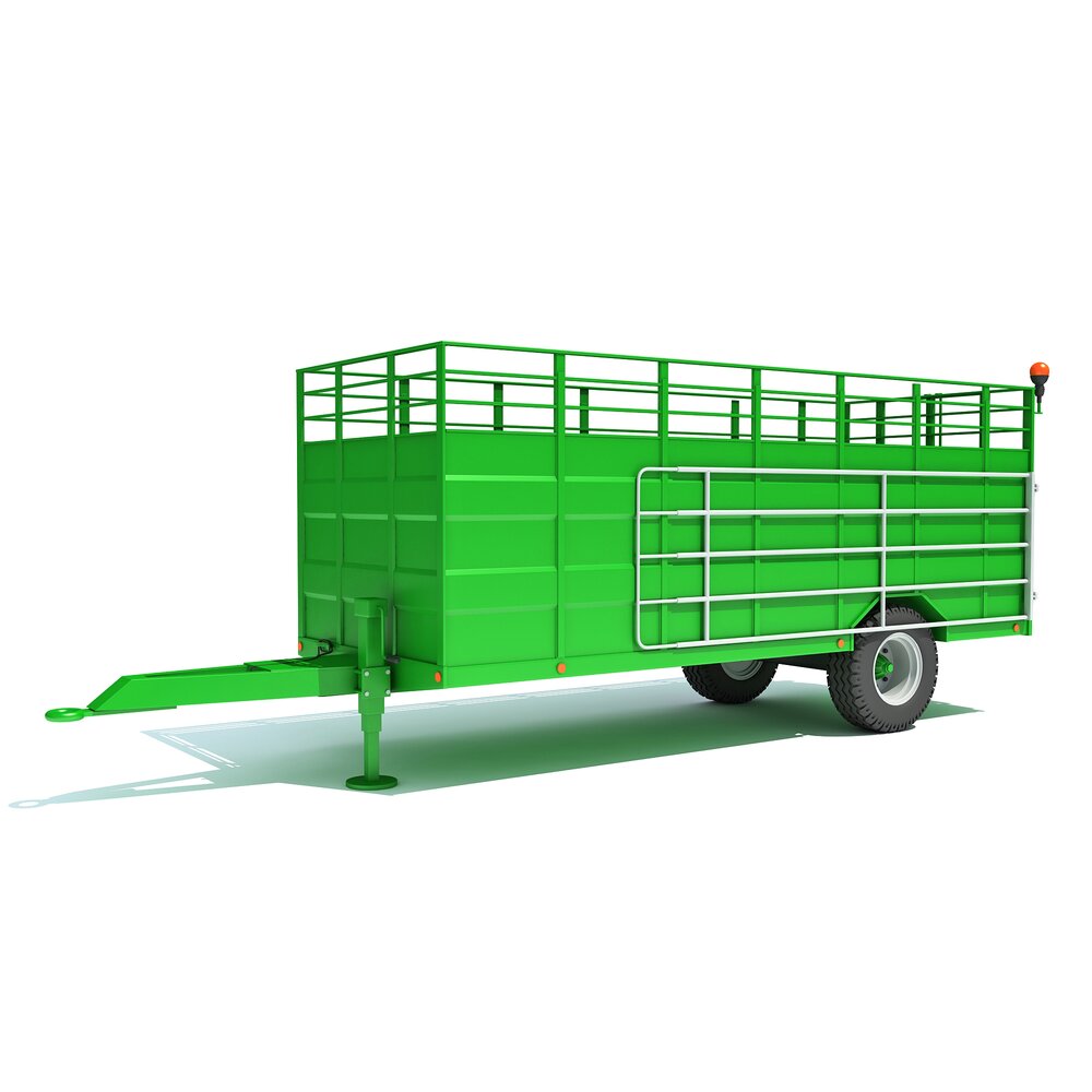 Animal Transporter Farm Trailer 3D model