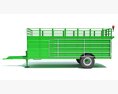 Animal Transporter Farm Trailer Modelo 3D vista trasera