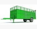 Animal Transporter Farm Trailer 3D модель front view