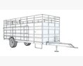 Animal Transporter Farm Trailer 3D модель seats