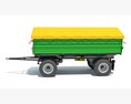 Covered Green Farm Trailer 3D-Modell wire render