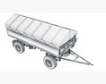 Covered Green Farm Trailer 3D-Modell seats