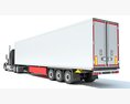 Gray Semi-Truck With White Reefer Trailer 3D模型