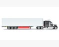 Gray Semi-Truck With White Reefer Trailer Modèle 3d