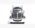 Gray Semi-Truck With White Reefer Trailer Modello 3D vista frontale